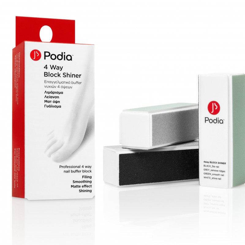 Podia 4 Way Block Shiner Επαγγελματικό Buffer Νυχιών 4 Όψεων, 1τμχ