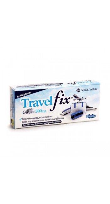 Uni-Pharma Travel Fix με Ginger Συμπλήρωμα Διατροφής για τη Ναυτία 500mg, 10tabs