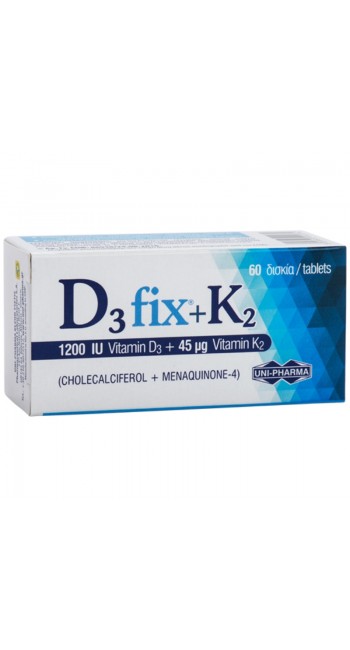 Unipharma D3 Fix 1200IU + K2 45mg, 60tabs 