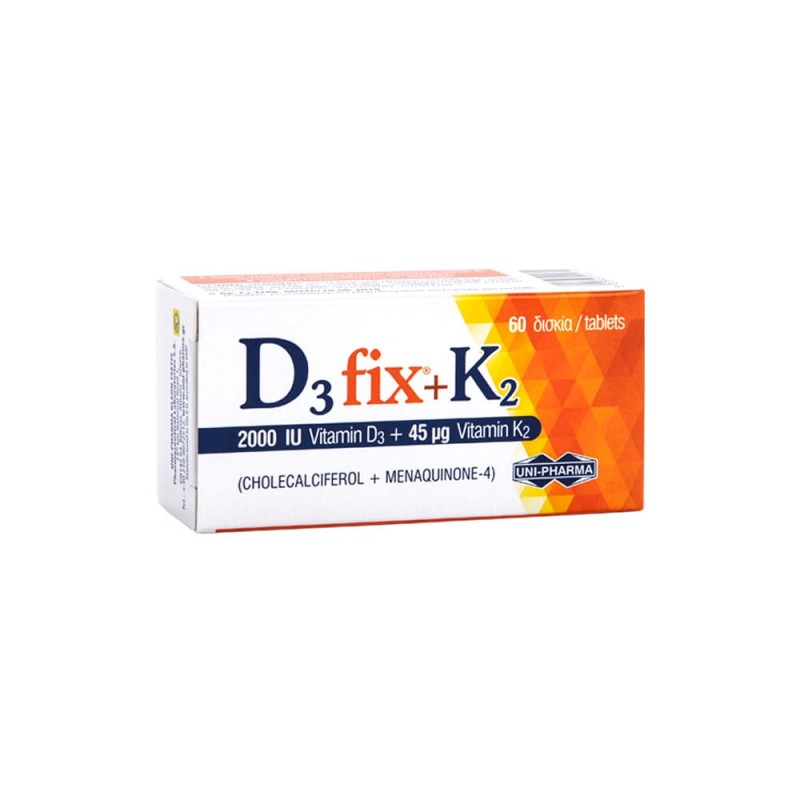 Unipharma D3 Fix 2000IU + K2 45mg, 60tabs 