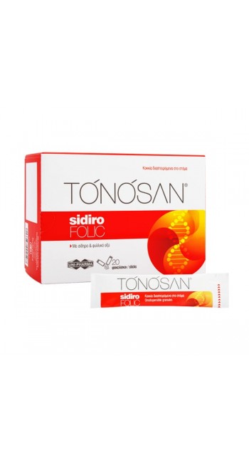 Tonosan SidiroFOLIC, Συμπλήρωμα Διατροφής Για Την Κάλυψη Των Καθημερινών Απαιτήσεων Σε Σίδηρο & Φυλλικό Οξύ, 20 sticks