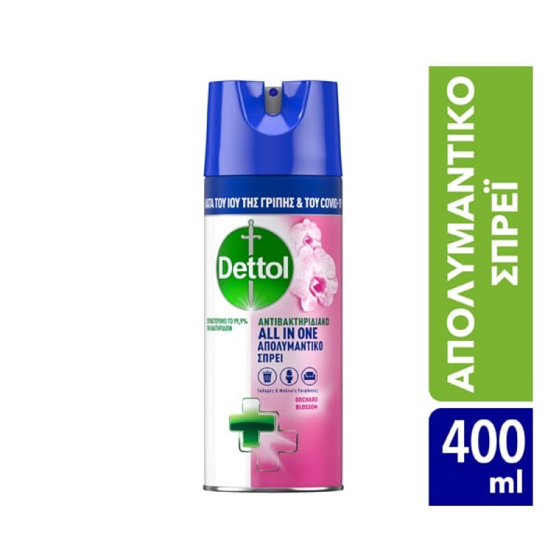 Dettol Orchard Blossom Απολυμαντικό Αντιβακτηριδιακό Σπρέι, 400ml