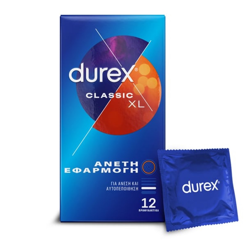 Durex Classic XL Προφυλακτικά για Άνετη Εφαρμογή, 12τμχ 