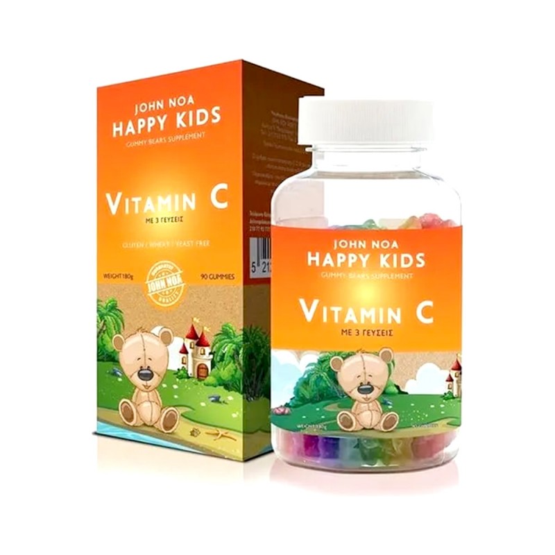 John Noa Happy Kids Vitamin C, 90 μασώμενες ταμπλέτες