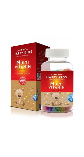 John Noa Happy Kids MultiVitamin, 90 Μασώμενες Ταμπλέτες