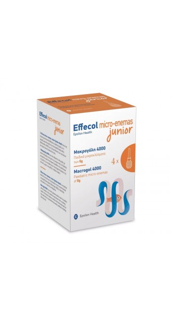 Effecol Micro-Enemas Junior Macrogol 4000 Παιδικά Μικροκλύσματα, 4x6gr