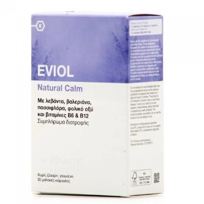 Eviol Natural Calm Συμπλήρωμα Διατροφής για την Ψυχολογική & Νευρική Λειτουργία, 30caps