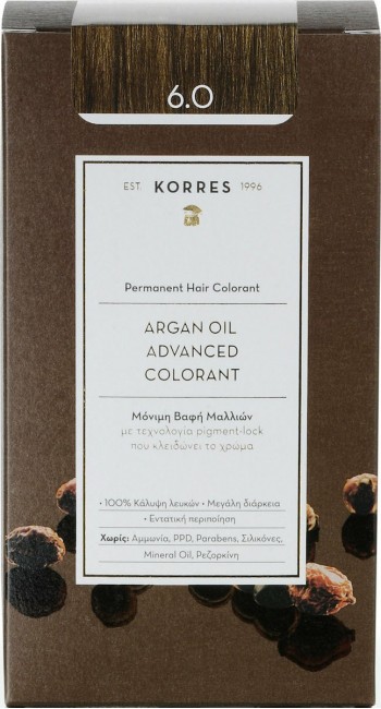 Korres Argan Oil Advanced Colorant 6.0 Ξανθό Σκούρο Φυσικό 50ml