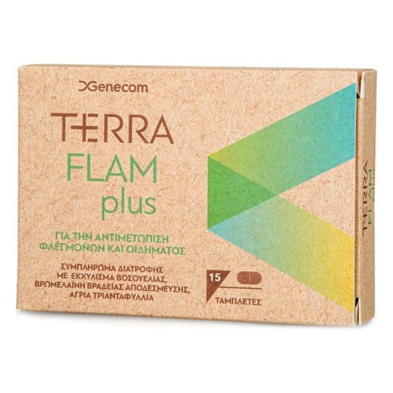 Genecom Terra Flam Plus Συμπλήρωμα Διατροφής Για Φλεγμονές & Οιδήματα, 15tabs