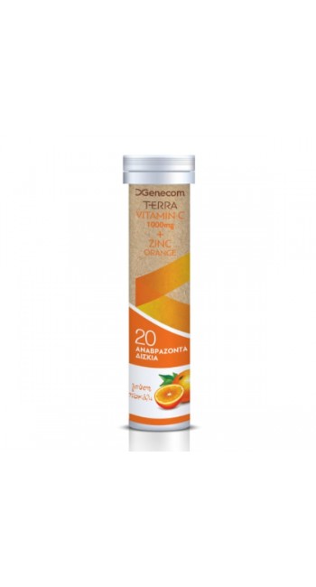 Genecom Terra Vitamin C 1000mg & Zinc Orange Συμπλήρωμα Διατροφής με Γεύση Πορτοκάλι, 20eff. Tabs