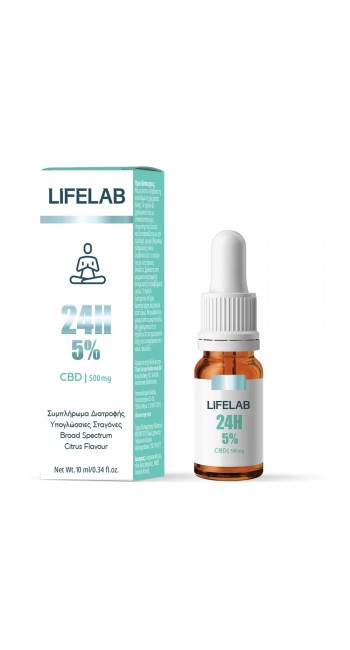 Lifelab CBD 24H 5% Συμπλήρωμα διατροφής σε Μορφή Ελαίου για Ισορροπία & Ευεξία του Οργανισμού, 10ml