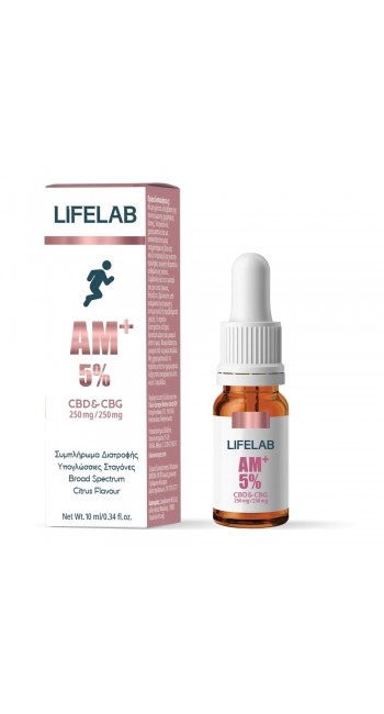 Lifelab CBD AM+ 5% Συμπλήρωμα διατροφής σε Μορφή Ελαίου για Ισορροπία, Ευεξία, Τόνωση & Ενεργητικότητα, 10ml