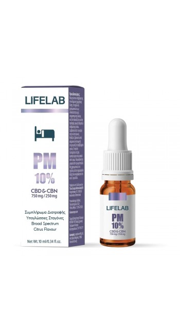 Lifelab CBD PM 10% Συμπλήρωμα διατροφής σε Μορφή Ελαίου για Ισορροπία, Ευεξία & Χαλάρωση το Βράδυ, 10ml