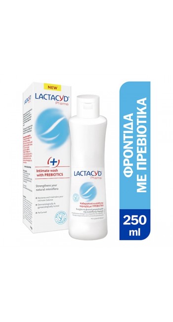 Lactacyd Pharma Intimate Wash With Prebiotics + Καθαριστικό Ευαίσθητης Περιοχής Με Πρεβιοτικά, 250ml