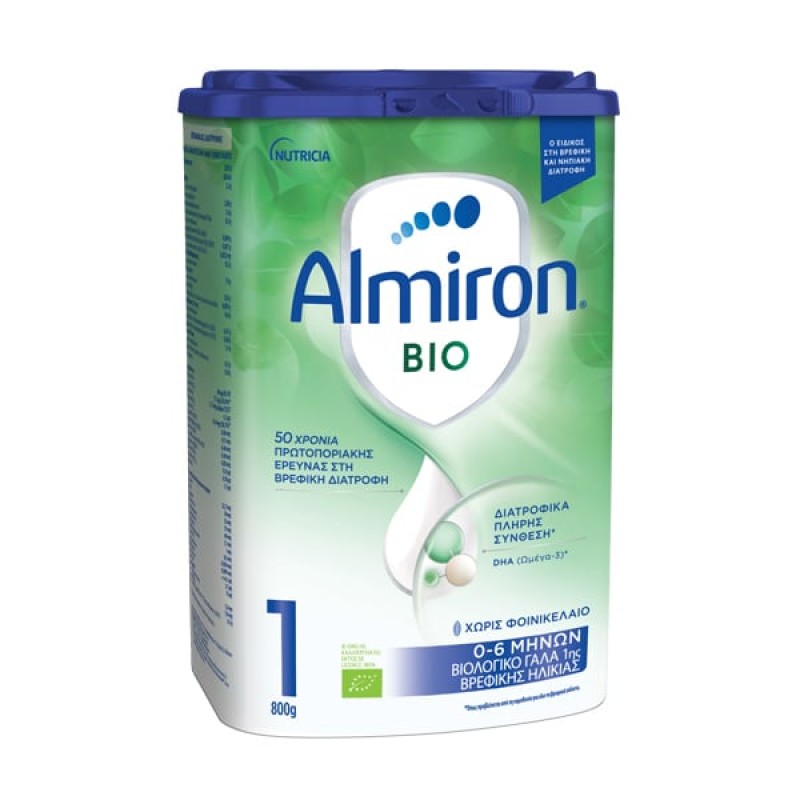 Nutricia Almiron Bio 1 Βιολογικό Γάλα σε Σκόνη 0 - 6m, 800gr