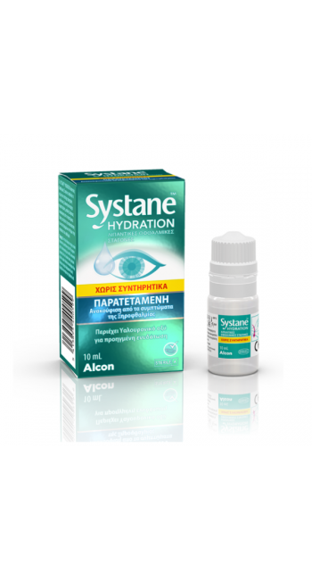 Alcon Systane Hydration Λιπαντικές Οφθαλμικές Σταγόνες με Υαλουρονικό Οξύ, 10ml