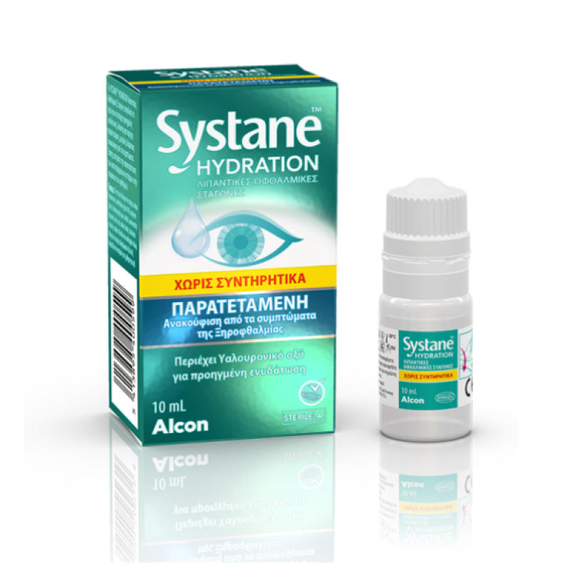 Alcon Systane Hydration Λιπαντικές Οφθαλμικές Σταγόνες με Υαλουρονικό Οξύ, 10ml