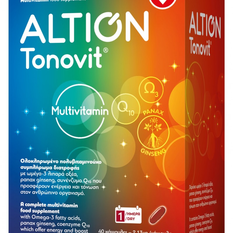 Altion Tonovit Multivitamin Ολοκληρωμένο Πολυβιταμινούχο Συμπλήρωμα Διατροφής, 40caps