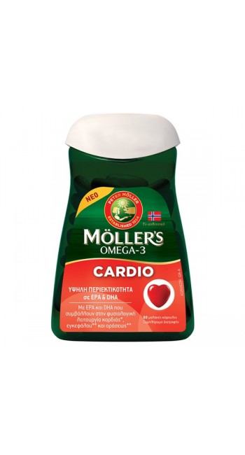 Moller's Omega-3 Cardio Μουρουνέλαιο και Ιχθυέλαιο, 60 μαλακές κάψουλες