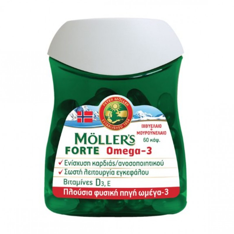 Moller's Forte Omega-3 Ιχθυέλαιο & Μουρουνέλαιο 60caps