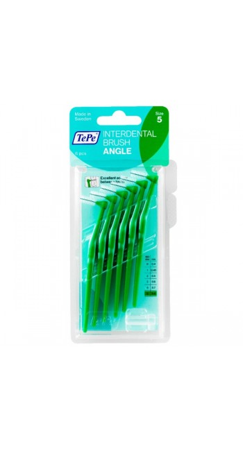 TePe Angle Μεσοδόντια Βουρτσάκια με Λαβή 0.8mm Πράσινα 6τμχ 