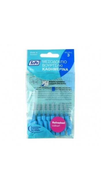 TePe Interdental Brush Μεσοδόντια Βουρτσάκια No3 0,6mm Μπλέ, 8τμχ