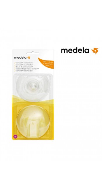 Medela Contact Nipple Shields – Ψευδοθηλές Σιλικόνης με θήκη, Μέγεθος Medium, 2τμχ