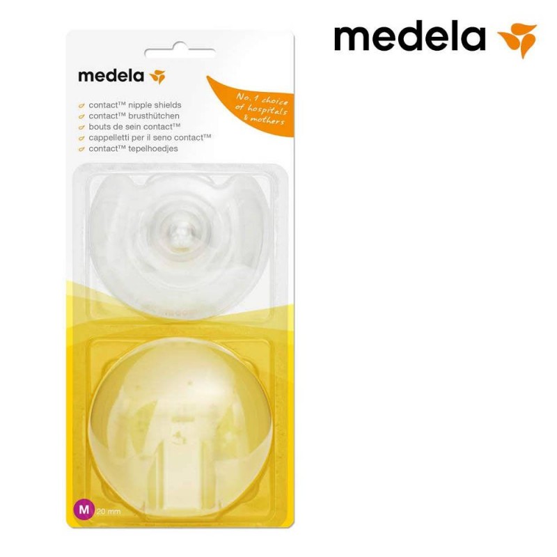 Medela Contact Nipple Shields – Ψευδοθηλές Σιλικόνης με θήκη, Μέγεθος Medium, 2τμχ