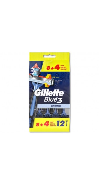 Gillette Blue3 Ανδρικά Ξυραφάκια Μιας Χρήσης, 8+4 τμχ 