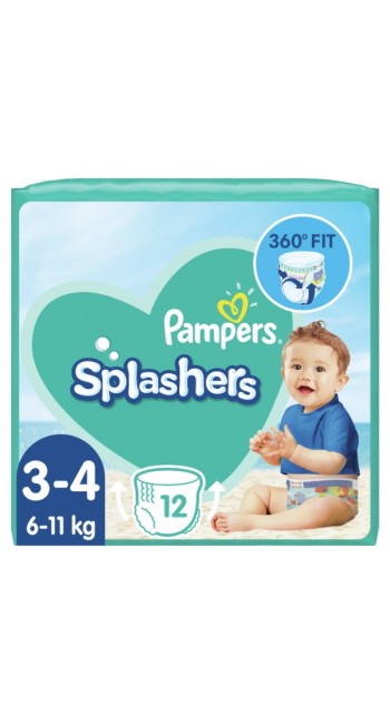 Pampers Splashers Πάνες Αδιάβροχες No 3-4 (6-11 Kg) 12 τεμάχια 