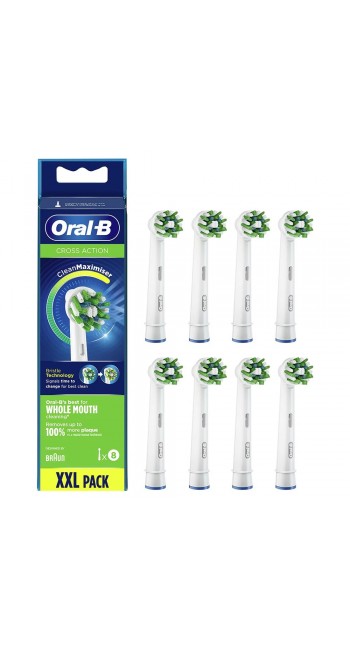 Oral-B CrossAction Κεφαλές Βουρτσίσματος με Τεχνολογία CleanMaximiser, 8τμχ