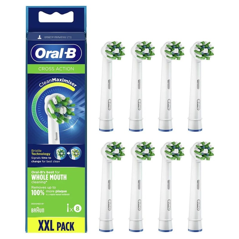 Oral-B CrossAction Κεφαλές Βουρτσίσματος με Τεχνολογία CleanMaximiser, 8τμχ