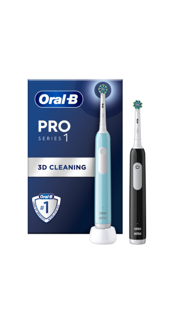 Oral-B Pro Series 1 Duo Ηλεκτρικές Οδοντόβουρτσες Μπλε & Μαύρη, 2τμχ