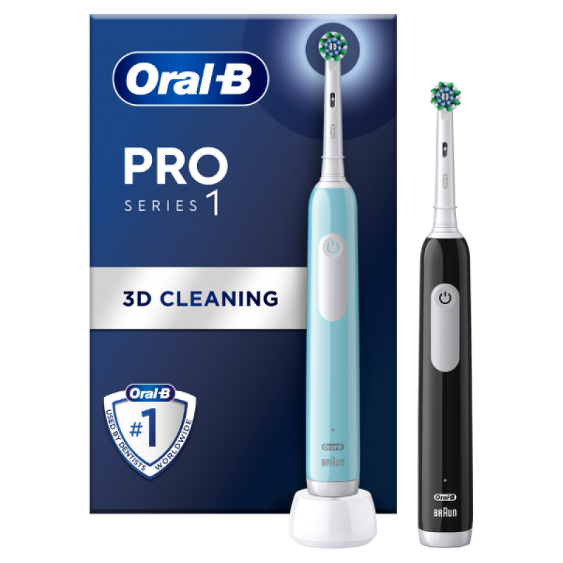 Oral-B Pro Series 1 Duo Ηλεκτρικές Οδοντόβουρτσες Μπλε & Μαύρη, 2τμχ