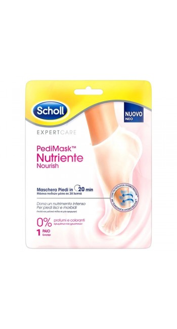 Scholl PediMask Nutriente Nourish 0% Μάσκα Ποδιών Χωρίς Αρώματα & Χρωστικές, 1 ζευγάρι