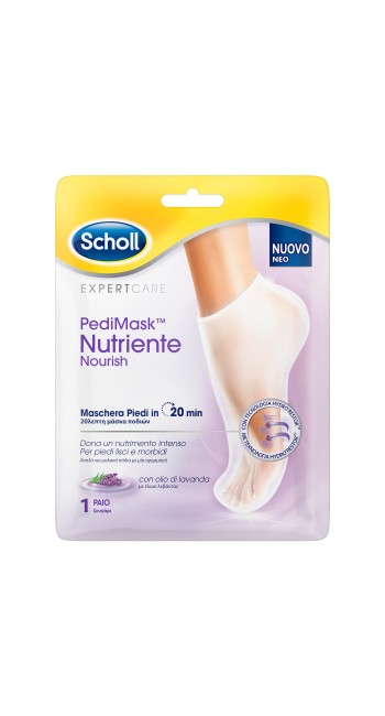 Scholl PediMask Nutriente Nourish Μάσκα Ποδιών Με Έλαιο Λεβάντας, 1 ζευγάρι