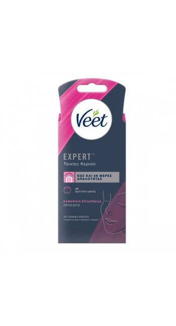 Veet Expert Ταινίες Αποτρίχωσης Προσώπου με Κερί, 20τμχ