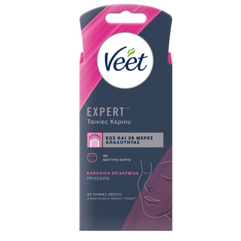 Veet Expert Ταινίες Αποτρίχωσης Προσώπου με Κερί, 20τμχ