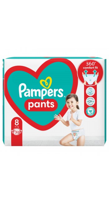 Pampers Pants No.8 (19+kg) Βρεφικές Πάνες Βρακάκι, 32τμχ