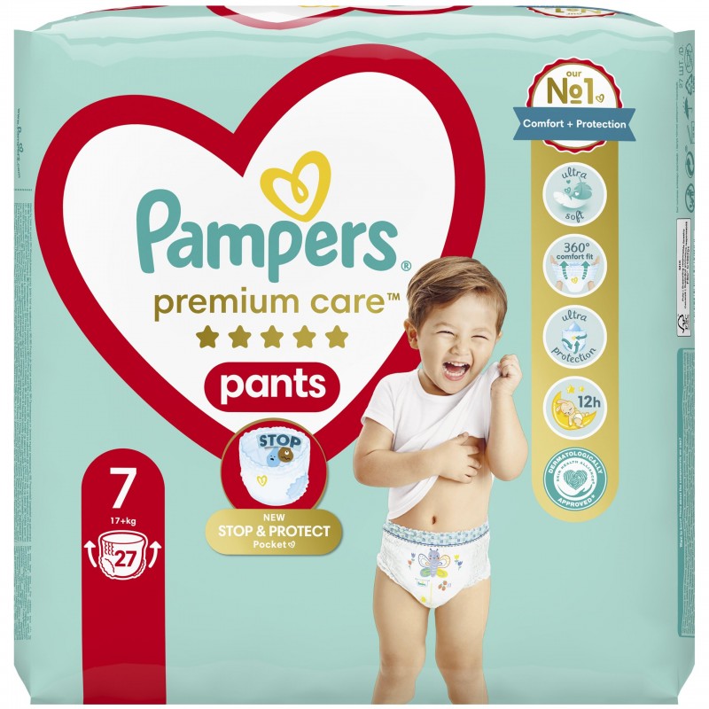 Pampers Premium Care Pants No7 (17+Kg), 27τμχ