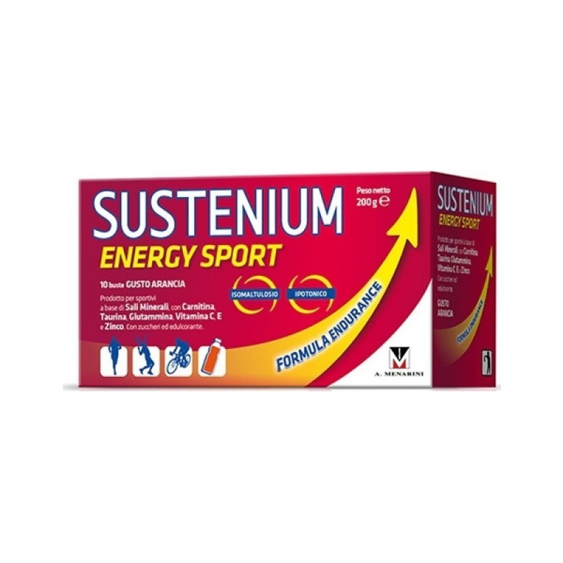 Sustenium Energy Sport Συμπλήρωμα για Αθλητές, με γεύση πορτοκάλι, 10 sachets