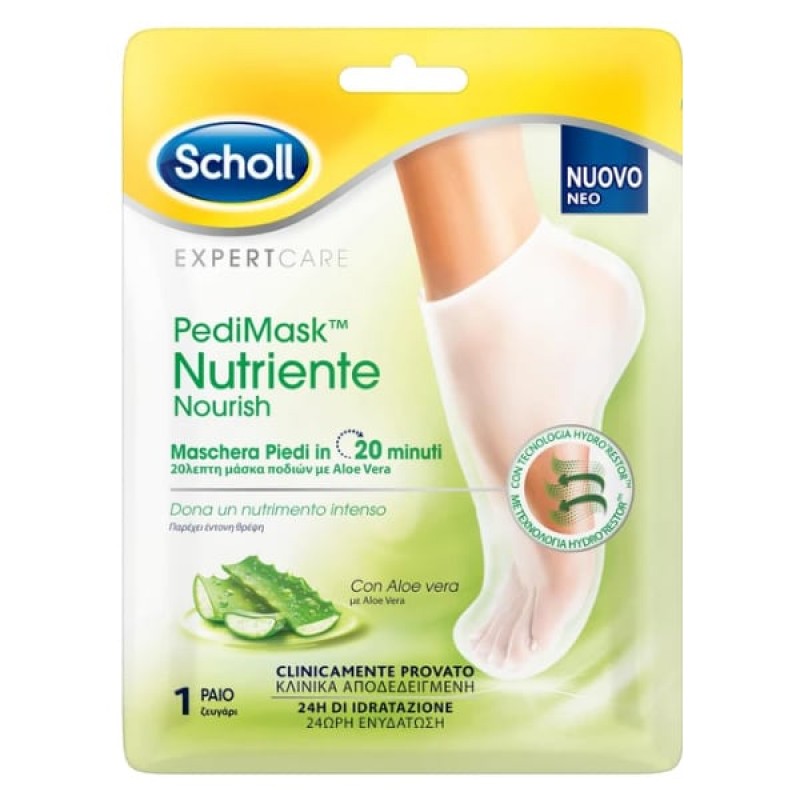 Scholl Expert Care Pedimask Nourish Ενυδατική Μάσκα Ποδιών, 1 ζευγάρι