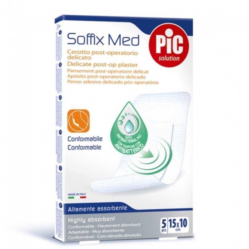 Pic Solution Soffix Med Post-op Plaster (10 x 15cm) Μετεγχειρητικό Αυτοκόλλητο Τσιρότο, 5τμχ