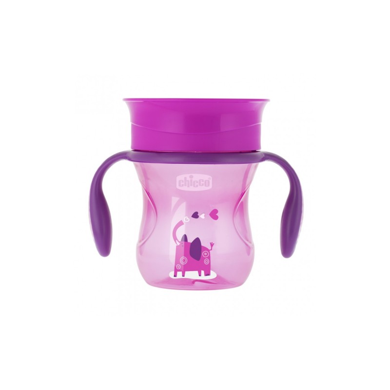 Chicco Perfect Cup 12m+ Κύπελλο που Μετατρέπεται σε Κανονικό Ποτήρι, σε Ροζ Χρώμα, 200ml