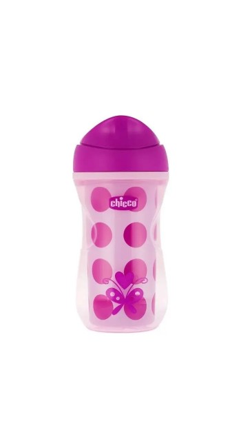 Chicco Active Cup 14m+ Κύπελλο Διατήρησης Θερμοκρασίας των Υγρών σε Ροζ χρώμα 266ml, 1τμχ