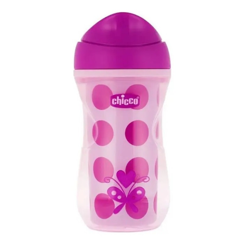 Chicco Active Cup 14m+ Κύπελλο Διατήρησης Θερμοκρασίας των Υγρών σε Ροζ χρώμα 266ml, 1τμχ