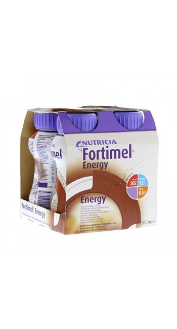 Nutricia Fortimel Energy Σοκολάτα Θρεπτικό & Υψηλής Ενέργειας Συμπλήρωμα Διατροφής, 4x200ml