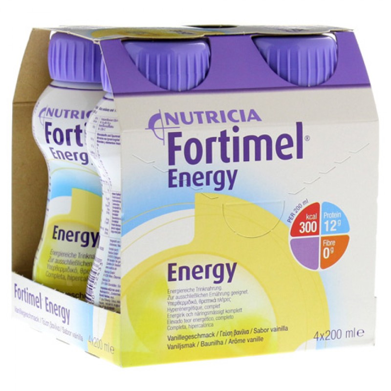 Nutricia Fortimel Energy Βανίλια Θρεπτικό & Υψηλής Ενέργειας Συμπλήρωμα Διατροφής, 4x200ml