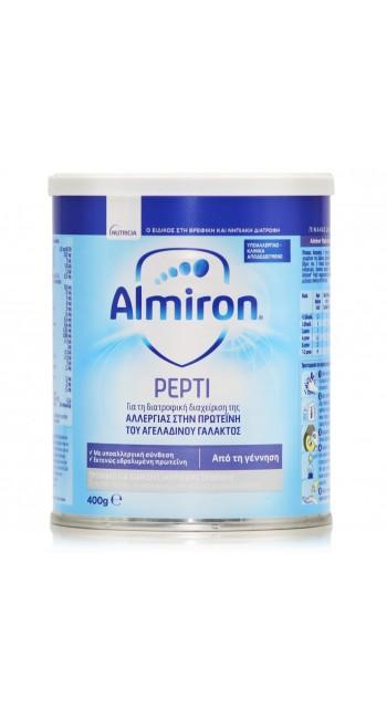 Nutricia Almiron Pepti Γάλα για Βρέφη με Διαγνωσμένη Αλλεργία στην Πρωτεΐνη του Αγελαδινού Γάλακτος, 400gr