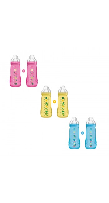 MAM Baby Bottle Μπιμπερό με θηλή Σιλικόνης 4m+, 2 x 330ml